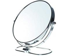 wscmd Faltbarer Schminkspiegel mit 10-facher Vergrößerung Schminkspiegel am Fußspiegel für Schlaf- und Reisespiegel Doppelter Drehspiegel