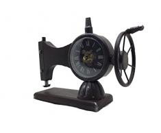 Crispe home & garden Tischuhr Nähmaschine, Standuhr, Kaminuhr, Uhr aus Metall 33 x 12 x 23 cm