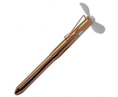 Greatlizard Mini-Ventilator mit Kugelschreiber aus Metall mit Kugelschreiber glatter Kugelschreiber, Batterie austauschbar, leiser Lüfter für Studenten im Büro B