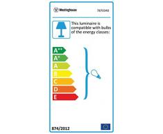 Westinghouse Lighting Jet Plus, Deckenventilator, Leuchte mit 3 Strahlern, Metall, 1 W, Ausführung in Weiß mit Wendeflügeln in Weiß/Ahorn hell, 105 x 105 x 37 cm