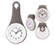 MRKE Wanduhr Wasserdicht, Geräuschelose Nicht Tickende Wanduhr Badezimmer Badezimmeruhr Uhrzeit Uhr mit Saugnapf, Grau