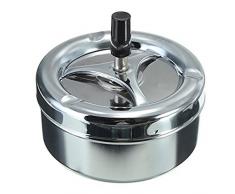 Demarkt Drehaschenbecher Windaschenbecher aus Edelstahl 13x13x12cm