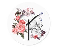 Wandkings Wanduhr mit farbenfrohen Motiven - Wähle ein Motiv - Flower Skull
