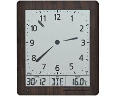 AMS 5893 Digital Wanduhr Funk Anzeige von Zeit Datum Temperatur Wecker Funkuhr