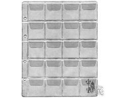 Larius Group Münzhüllen (10x Stück Packung) Münzalbum Münzblätter, Münzhüllen für 20 Münzen bis 41 mm Ø