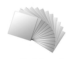 X-Mile 12 Stück Spiegelfliesen Wandaufkleber Spiegelkachel DIY Abziehbild Spiegel Für Oberflächen Dekoration Hauptbüro 15x15cm