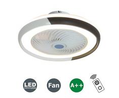 HKLY Moderne Fan Deckenlampe, Deckenventilator mit Beleuchtung und Fernbedienung LED Leise Ventilator Dimmbar Unsichtbare Ventilator für Kinderzimmer Schlafzimmer 60W Deckenleuchte Ø50cm,Schwarz