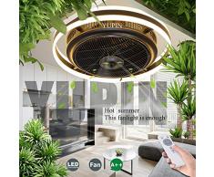 Deckenventilator LED Fan Deckenleuchte Mit Beleuchtung Unsichtbares Fan Licht Einstellbar Modern Schlafzimmer Deckenlampe Dimmbar Wohnzimmer Leuchte Mit Fernbedienung Leise Ventilator Kinderzimmer