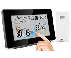infactory Barometer: Funk-Wetterstation mit Außensensor, Display-Touchfunktion, Wettertrend (Wetterstationen mit Farb Display)