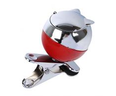 SEPILO Aschenbecher mit Klemmfunktion Katze Windaschenbecher Klemmaschenbecher Metall Ascher Kippaschenbecher (Rot)