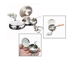 OFKPO 2 Stück Mini Aschenbecher,Tragbare Aschenbecher mit Schlüsselanhänger