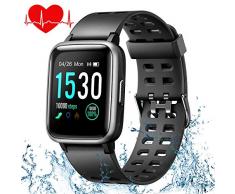 ONSON Smartwatch,Fitness Tracker Wasserdicht IP68 Fitness Armband Uhr für Damen Herren Kinder, Sportuhr mit Schrittzähler,Pulsuhr,1.3-Zoll Sportuhren für iOS Android Handy (Schwarz)