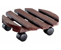 WAGNER Pflanzenroller Country Ø 30 x 8 cm I Pflanzenroller für Innenbereich, palisander I Rutschsicheres Rollbrett I Kübelroller aus Holz I Tragkraft 100 kg I Made in EU - 20018301
