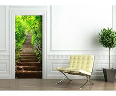 StickerProfis Türtapete selbstklebend TürPoster - GRÜNE TREPPE - Fototapete Türfolie Poster Tapete