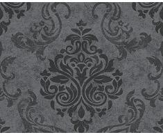 Tapete Memory Vliestapete Barock 95372-3 953723 schwarz grau silber