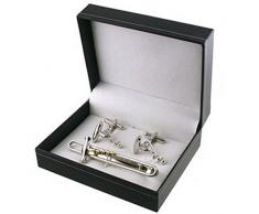 Neuheit Geschenk Set für Männer~ Wein Cork & Manschettenknöpfe Krawattenklammern~ Riegel schieben Geschenkset