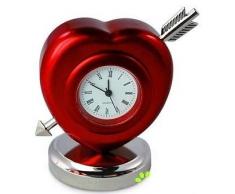 Golf & More Tischuhr rot HERZ MIT PFEIL,Kaminuhr für Verliebte,incl. Batterie,Liebesuhr Valentinstag Geschenkidee Weihnachten Paare