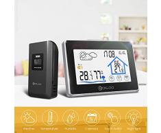 LAY Berühren Innen Außen-Wetterstation, 100 M Prognose Sensor Thermometer Hygrometer Meter Kalender 3CH Hintergrundbeleuchtung