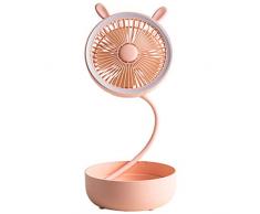 BGH Mini-USB-Ventilator - Tragbares LED-Lampe Tischventilator USB-Schreibtisch-Ventilator-Tischventilatoren für Heim-Tischventilator mit Beleuchtung Ständer Fan Buggy Fan Bett Fan Netz