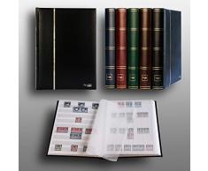 Prophila Leuchtturm 60 weiße Seiten Briefmarkenalbum Einsteckbuch wattierter schwarzer Einband