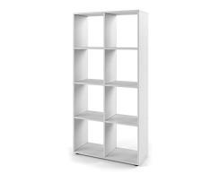 Vicco Raumteiler Scutum 8 Fächer Bücherregal Standregal Aktenregal Raumtrenner (Weiß)