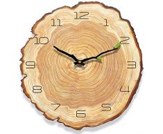 Yoillione Küchenuhr Retro Wanduhr Holz Modern Ohne Tickgeräusche, Arabisch Wall Clock Vintage Wanduhr Shabby Uhr Wand Holz Wanduhren Landhausstil für Wohnzimmer, Küche, Schlafzimmer,Jahresring Design