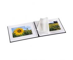 Hama Fotoalbum Fine Art, 50 weiße Seiten (25 Blatt), Spiralalbum 24 x 17cm, mit Ausschnitt für Bildeinschub, hellgrau