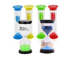 STONCEL Sanduhr Sanduhr, 6pcs Sanduhr Sanduhr Timer 1min / 3mins / 5mins / 10mins / 20mins / 30mins, Kinderzahnbürste Timer für Kinder spielen Spiele Klassenzimmer Küche Büro Dekoration