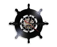 1 Rad LED Wandleuchte Boot Schiff Yacht Lenkrad Seemann Erbe nautische Schallplatte Uhr Dekoration Wandkunst
