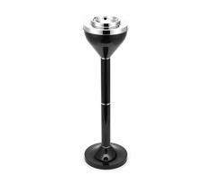 CO-Z Einstellbarer Aschenbecher mit Standfuß Metall mit Chrom Beschichtung Standing Metal Cigarette Ashtray Aschenbecher Stand modern stabil 42 cm und 61 cm Hoch schwarz