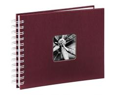 Hama Fotoalbum, 24 x 17 cm, 50 weiße Seiten, 25 Blatt, mit Ausschnitt für Bildeinschub, Fotobuch bordeaux