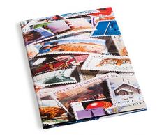 Leuchtturm Briefmarken-Sammel-Album, Einsteckbuch Stamp DIN A4, 32 Schwarze Seiten, unwattierter Einband