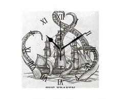Ahomy Wanduhr Gras Octopus Segel Schiff Home Art Decor Antiticking Ziffern Uhr für Home Office Schule