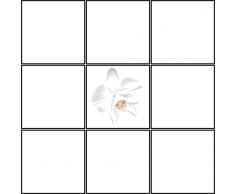 Fliesenaufkleber Fliesentattoos für Bad & Küche - für weiße Fliesen empfohlen - Küchenfliesen für einzelne Fließen 18x18 cm - MD436 - schöne Blume