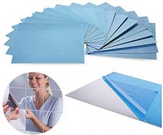 DIY Spiegelfliesen 24 Stück Aufkleber Spiegel 15 * 15 cm PET Silber für Küche Badezimmer Umkleidekabine Dekorative