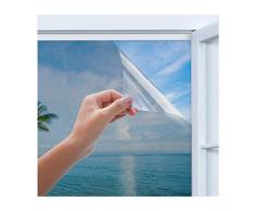 Rhodesy Spiegelfolie Selbstklebend, Homegoo One Way Silber Reflektierende Fensterfolie, UV-Schutz Sonnenschutz, Sichtschutz Glas-Tönungsaufkleber, 44,5 x 200 cm