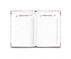 XXL Baby-Tagebuch Kinder-Tagebuch Baby-Buch Album für Mädchen DIN A4 SCHÖN, DASS DU DA BIST + 35 Aufklebern in rosa pink, 136 Seiten + Inhaltsverzeichnis; Geschenk werdende Eltern