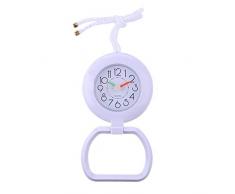 F Fityle Wasserdicht Wanduhr Badezimmeruhr Baduhr Küchenuhr Duschuhr Saugnapf Uhr mit Handtuchring - Weiß