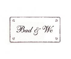 SCHILD Dekoschild « BAD & WC » Shabby Vintage Holzschild Türschild - Bäcker