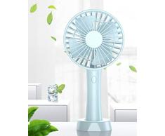 FAPPEN Handventilator Batteriebetrieben Tragbarer Mini USB Lüfter mit 2600 mAh Aufladbarem Batterie Beweglicher 3 einstellbare Geschwindigkeiten Personal Fan Steckdose für Reisen und Zuhause-Hellblau