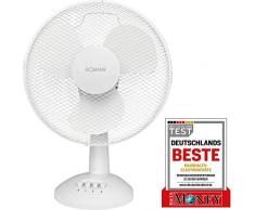 Bomann VL 1138 CB Tischventilator oszillierend, Metallschutzgitter, ca. 30 cm Durchmesser, 3 Geschwindigkeitsstufen, 4-Stufenschalter