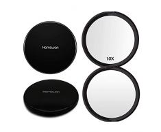 Taschenspiegel, HAMSWAN Kompakter Schminkspiegel Tragbarer klappbarer doppelseitiger Handspiegel mit 1X / 10X Vergrößerung für Hochzeit Geburtstag Jubiläum Geschenk und Reise