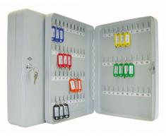 Schlüsselschrank für 70 Schlüssel, pulverbeschichtetes Stahlblech 28 x 6 x 37 cm, Sicherheitsschloß inklusive 2 Schlüssel, lichtgrau