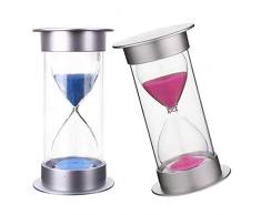 Vientiane Sanduhr Timer Sanduhr, 15 & 30 Minuten Für Zeitmanagement, Home Office-Dekoration, Geburtstagsgeschenke, Spiele,Kochzeitpunkt (15 Minuten Rosa, 30 Minuten Blau)