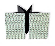 Leporello für Fotos, 12 x 17,5 cm, Faltbuch, Einsteckalbum, italienisches Papier mit Blumen, Hochformat, für 14 Bilder