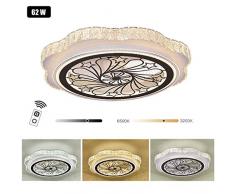 ACHNC Deckenventilator Mit Beleuchtung LED Dimmbar Kristall Deckenleuchte Deckenventilator Mit Fernbedienung Leise, Wohnzimmer Schlafzimmer Kinderzimmer Esszimmer Ventilator Lampe Deckenlampe,Timing