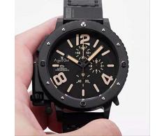 GFDSA Chronograph Stoppuhr Herren U Chronometer U42 Chimäre Silber Titan Matt Kuhleder Bootsuhr Limited 42mm Grau