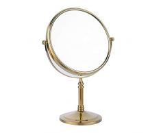 bgl Kosmetikspiegel, beidseitig verwendbar, Schminktisch-Spiegel, 1-fach/3-fach, 20,3 cm, 360° drehbar, Messing, Badezimmerspiegel gold