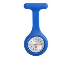 Krankenschwesteruhr Schwesternuhr Pflegeruhr Silikon weiß rosa pink orange rot gelb hellblau blau dunkelblau grün lila schwarz von Boolavard (dunkelblau)