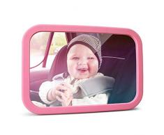 MYSBIKER Rücksitzspiegel, Spiegel Auto Baby, Shatterproof Car Rückspiegel kompatibel mit meisten Auto drehbar doppelriemen, 360° schwenkbar für Baby Kinderbeobachtung